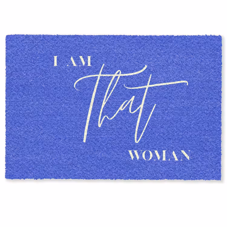 Blauw - I am that woman - Sierlijk - Minimalistisch Deurmat klein -zkaufland3d