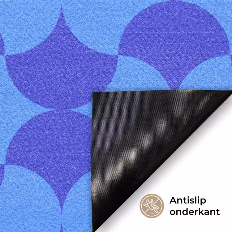 Blauw - Maanvlakken - Patroon Deurmat klein 898 -antislip_NL