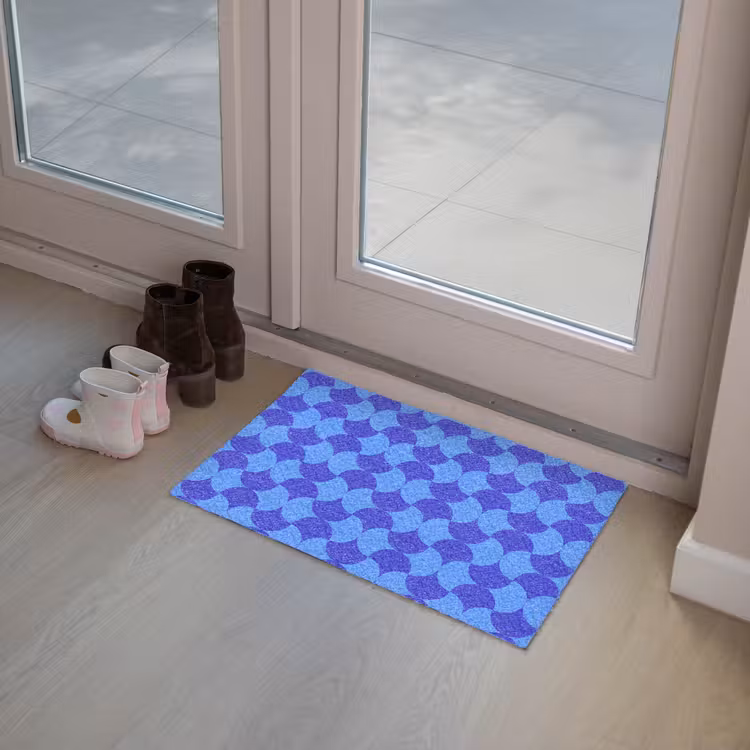 Blauw - Maanvlakken - Patroon Deurmat klein 898 -sfeer3
