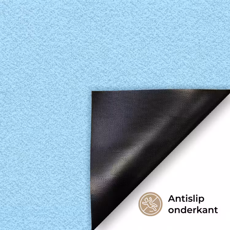 Blauw - Oranje - Just want to be happy & naked Deurmat klein -antislip_NL