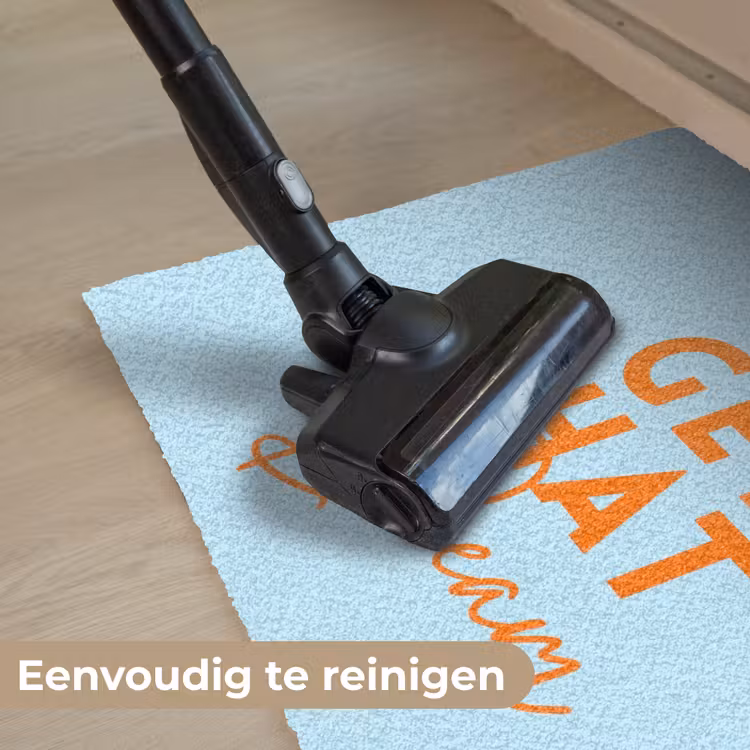 Blauw - Oranje - Tekst Deurmat klein -reinigen_NL