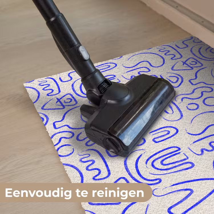 Blauw - Patroon - Abstract - Beige Deurmat klein 898 -reinigen_NL
