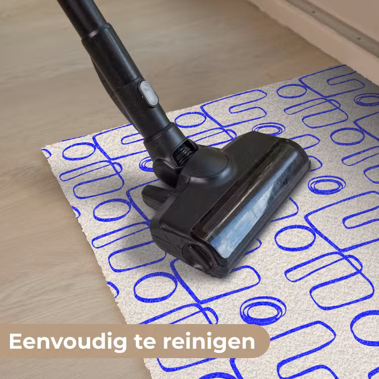Blauw - Patroon - Beige - Abstract Deurmat klein 898 -reinigen_NL