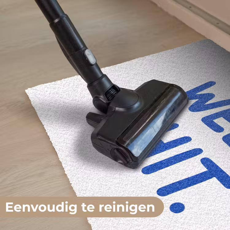 Blauw - Quote - Wit Deurmat klein -reinigen_NL