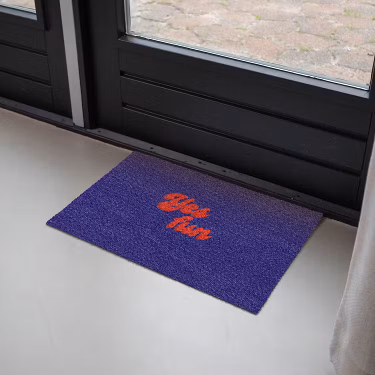 Blauw - Rood - Yes fun - 3D Deurmat klein -sfeer2