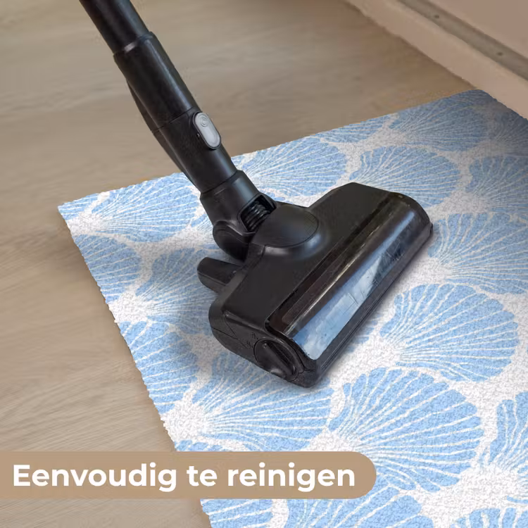 Blauw - Wit - Schelpen - Grafisch - Structuur Deurmat klein 898 -reinigen_NL