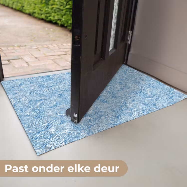 Blauw - Wit - Spiraal - Golven - Lijnen Deurmat klein 898 -USP_NL