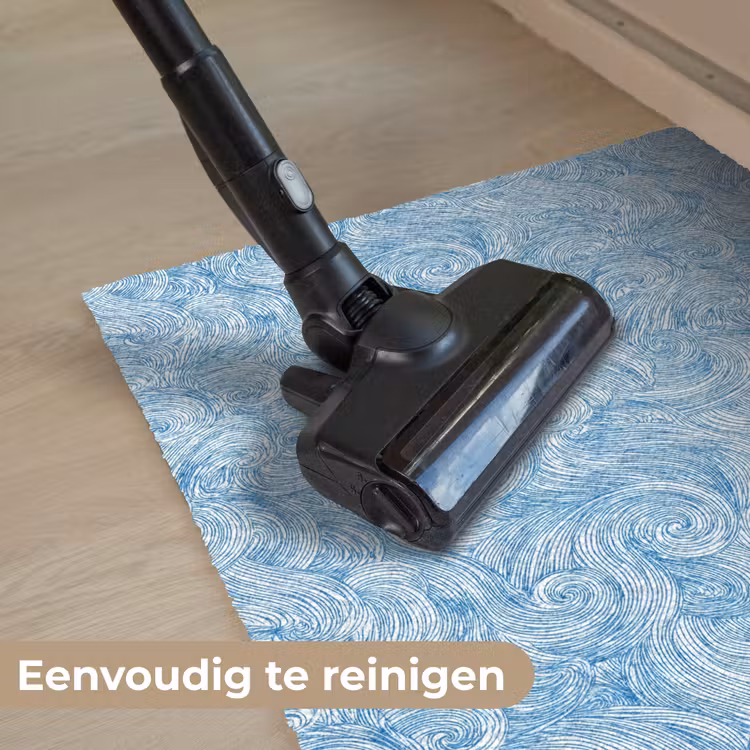 Blauw - Wit - Spiraal - Golven - Lijnen Deurmat klein 898 -reinigen_NL