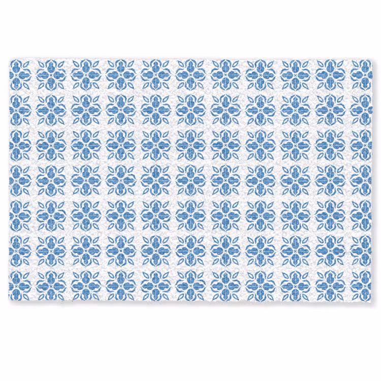 Blauw - Wit - Tegel - Patroon Deurmat klein 898 -zkaufland3d