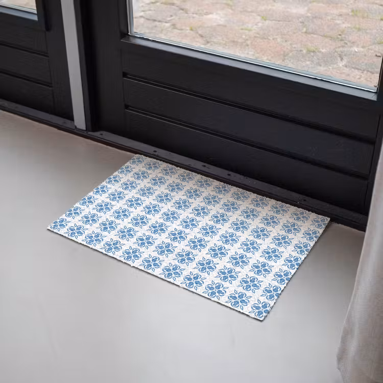 Blauw - Wit - Tegel - Patroon Deurmat klein 898 -sfeer2