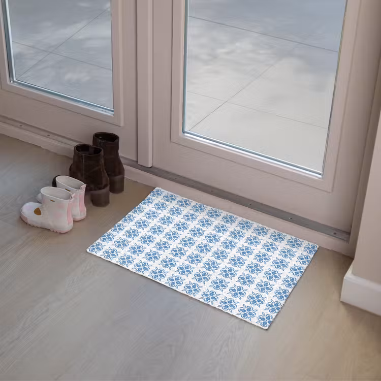 Blauw - Wit - Tegel - Patroon Deurmat klein 898 -sfeer3