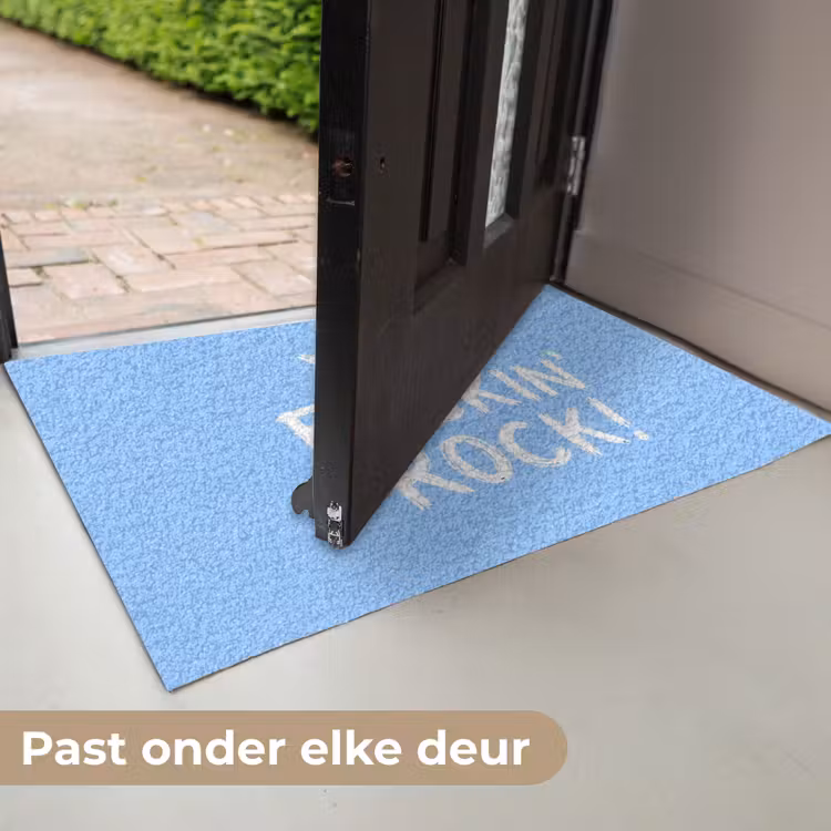 Blauw - Wit - You fuckin rock Deurmat klein -USP_NL