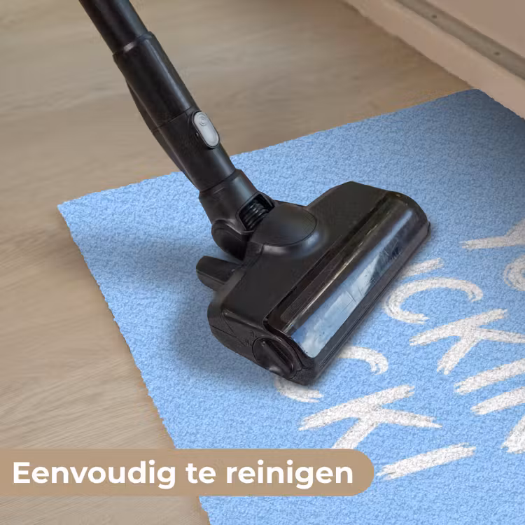 Blauw - Wit - You fuckin rock Deurmat klein -reinigen_NL