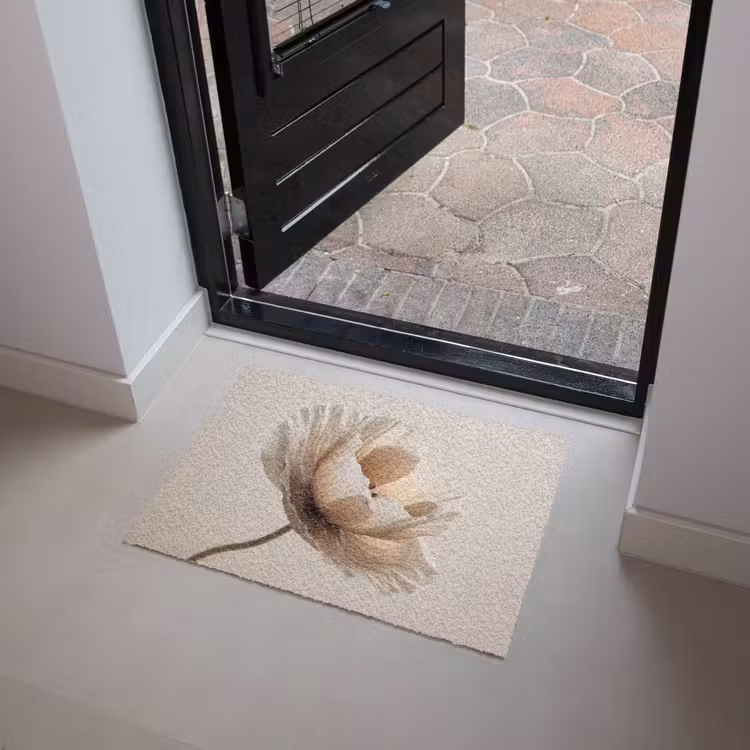 Bloem - Beige - Crème Deurmat klein -sfeer5