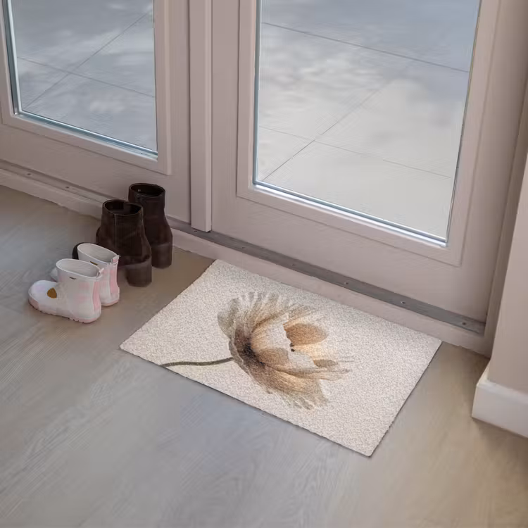 Bloem - Beige - Crème Deurmat klein -sfeer3