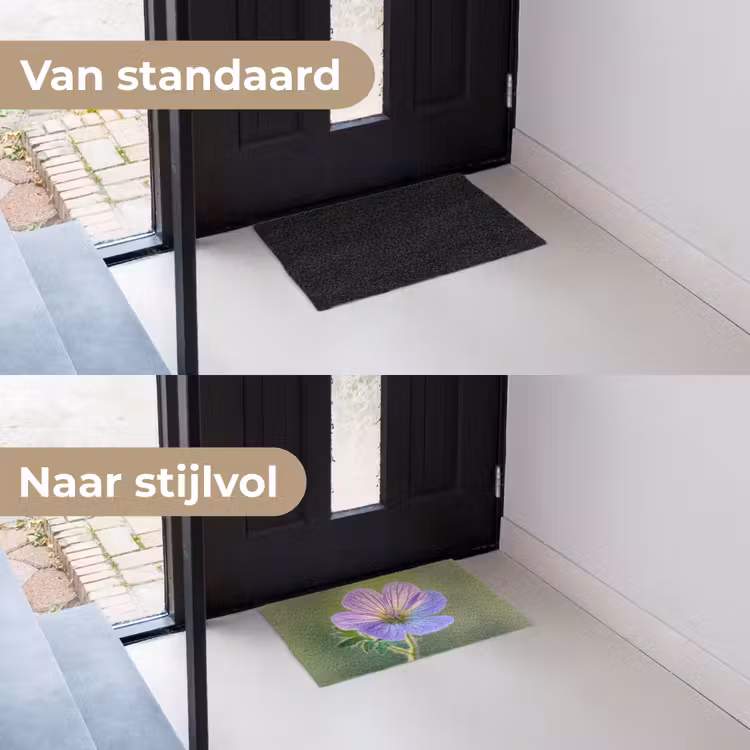 Bloem - Close up - Paars Deurmat klein -voor-na_NL