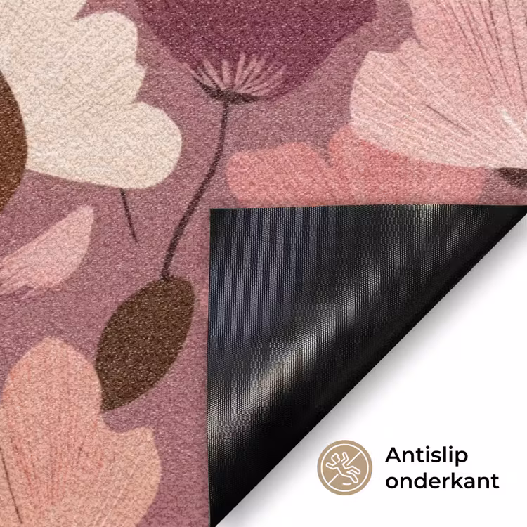 Bloem - Patroon - Roze Deurmat klein 898 -antislip_NL