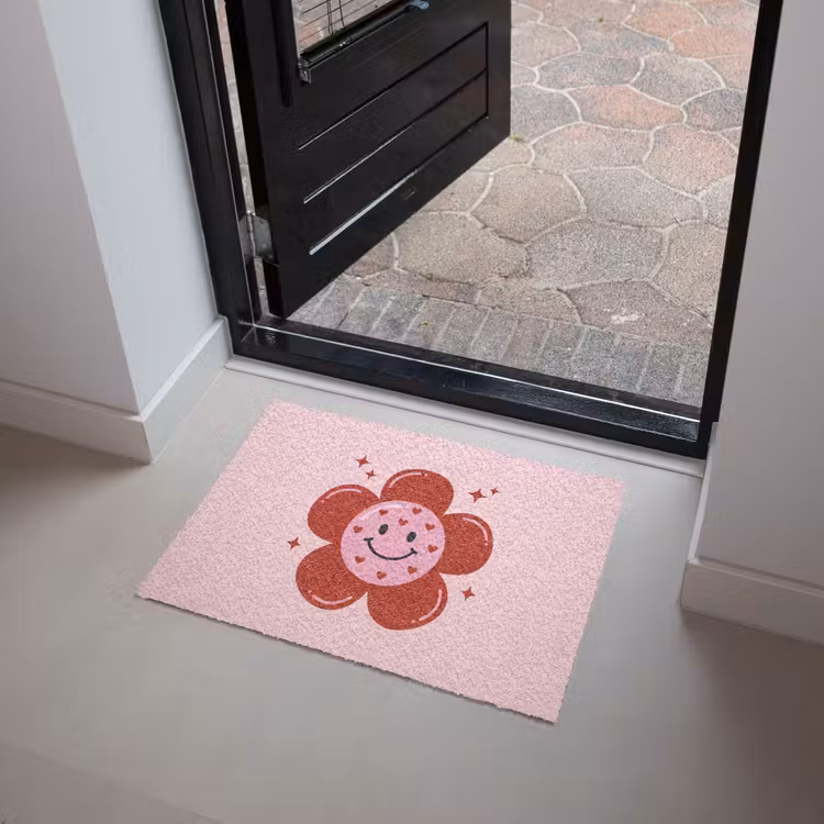 Bloem - Roze - Hartjes Deurmat klein -sfeer5