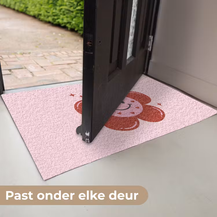 Bloem - Roze - Hartjes Deurmat klein -USP_NL