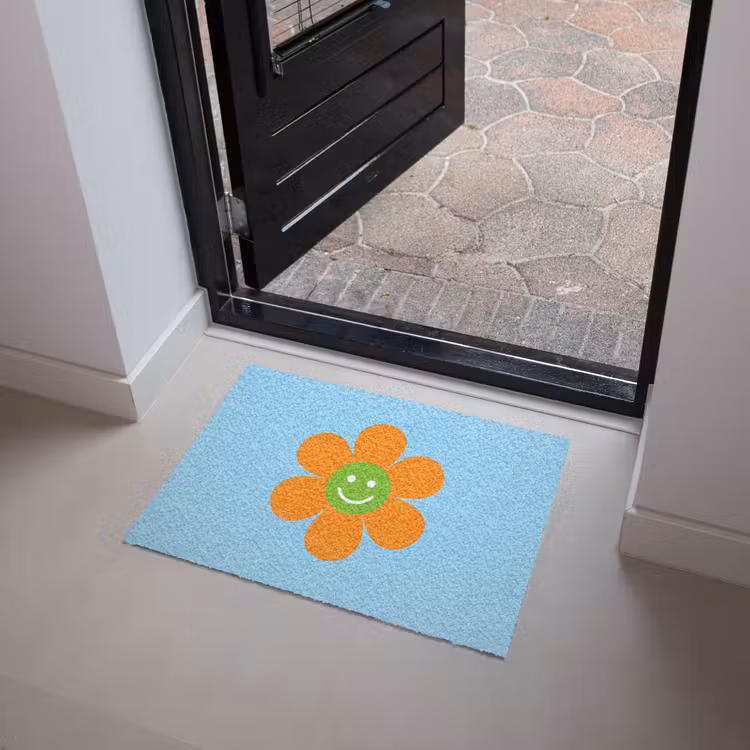 Bloem - Smiley - Kleurrijk Deurmat klein -sfeer5