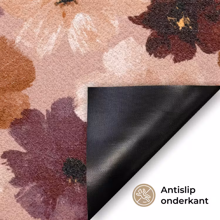 Bloemen - Abstract - Aardetinten Deurmat klein 898 -antislip_NL