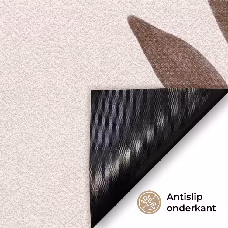 Bloemen - Abstract - Modern - Bruin - Decoratief Deurmat klein -antislip_NL