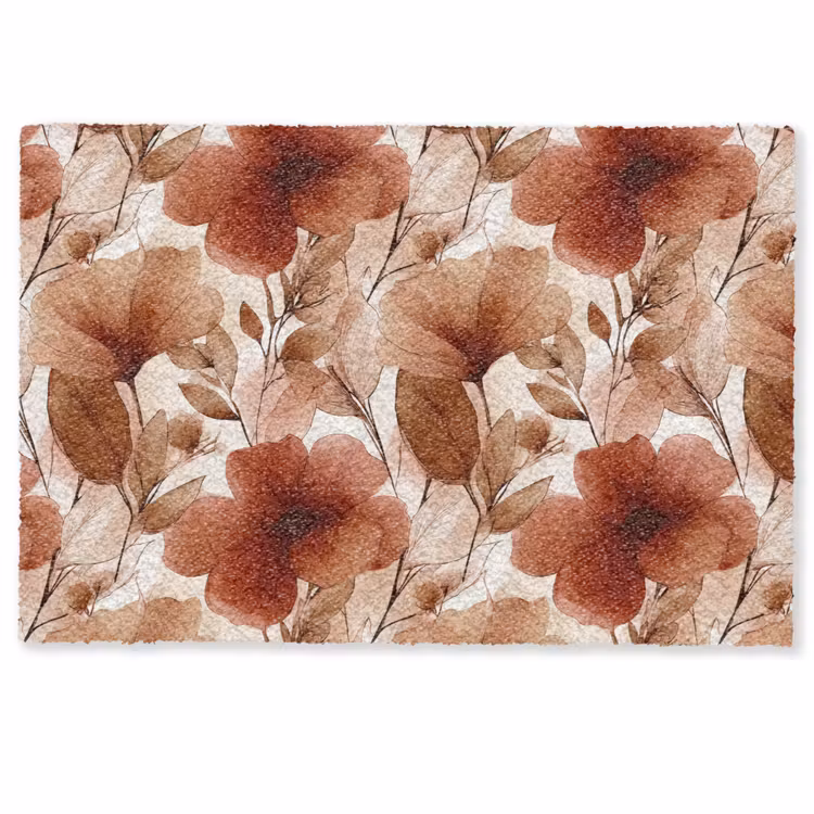 Bloemen - Aquarel - Botanisch - Terracotta Deurmat klein 898 -zkaufland3d