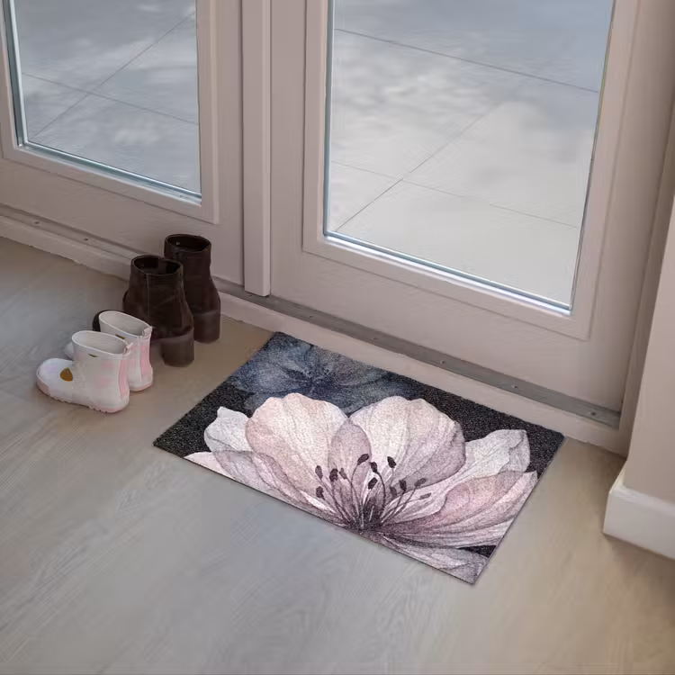 Bloemen - Aquarel - Modern - Roze - Donker Deurmat klein -sfeer3