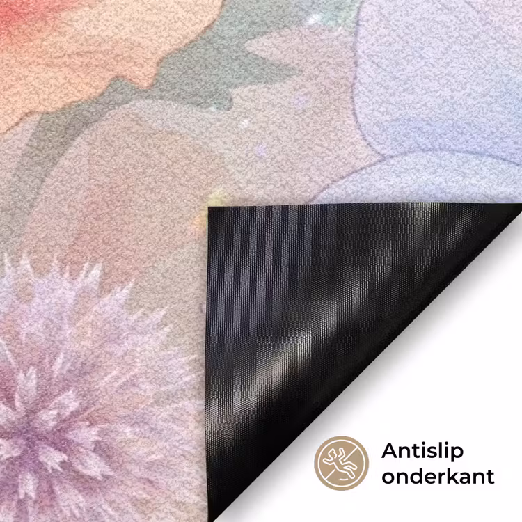 Bloemen - Aquarel - Natuur - Modern - Kleurrijk Deurmat klein -antislip_NL