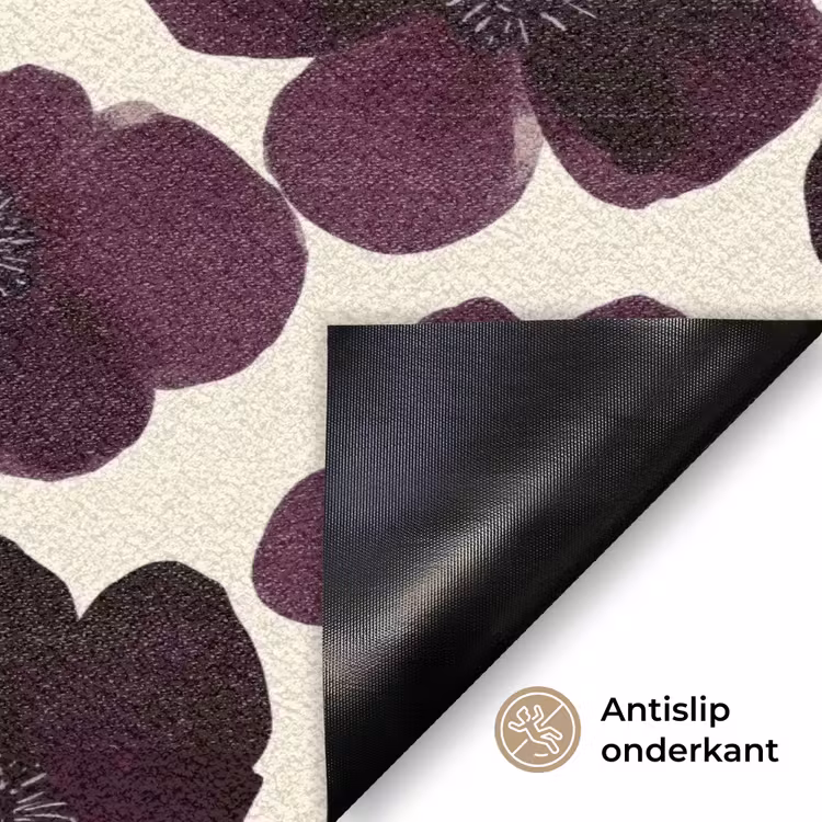 Bloemen - Aquarel - Paars Deurmat klein 898 -antislip_NL