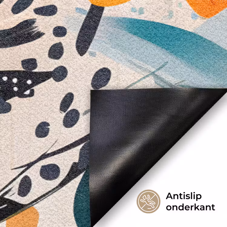 Bloemen - Bladeren - Abstract - Kleurrijk Deurmat klein -antislip_NL