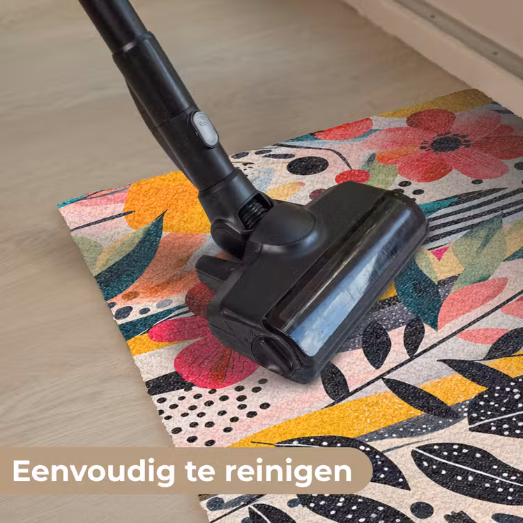 Bloemen - Bladeren - Abstract - Kleurrijk Deurmat klein -reinigen_NL