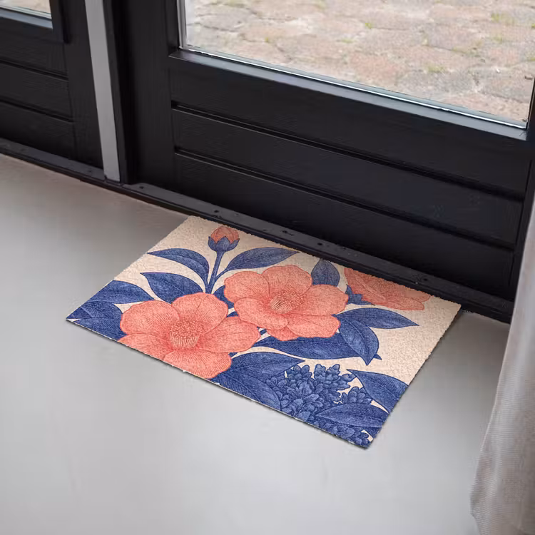 Deurmat - Bloemen - Bladeren - Botanisch - Bloemen - Bladeren - Botanisch Deurmat klein