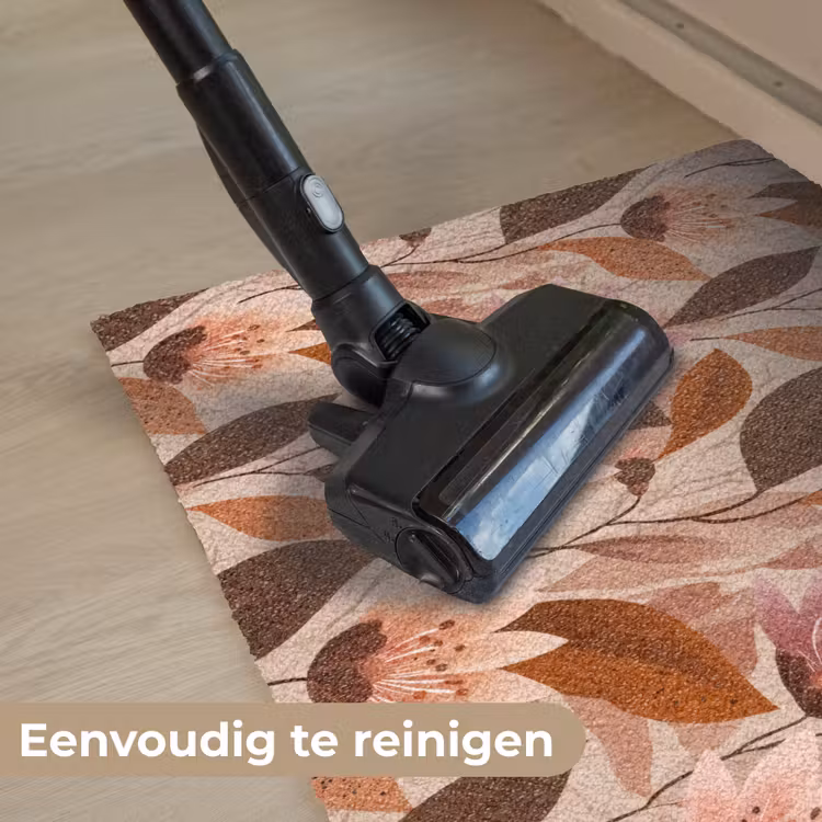 Bloemen - Bladeren - Bruin Deurmat klein 898 -reinigen_NL