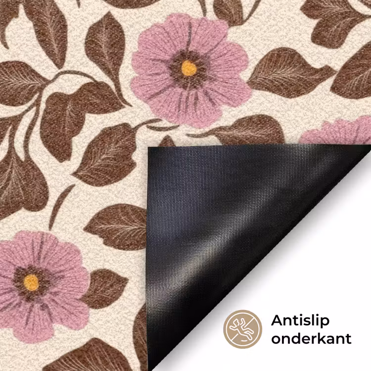 Bloemen - Bladeren - Kleurrijk Deurmat klein 898 -antislip_NL