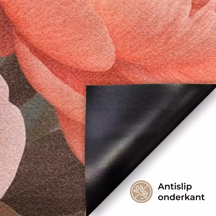 Bloemen - Bloesem - Zacht - Koraal - Decoratie Deurmat klein -antislip_NL