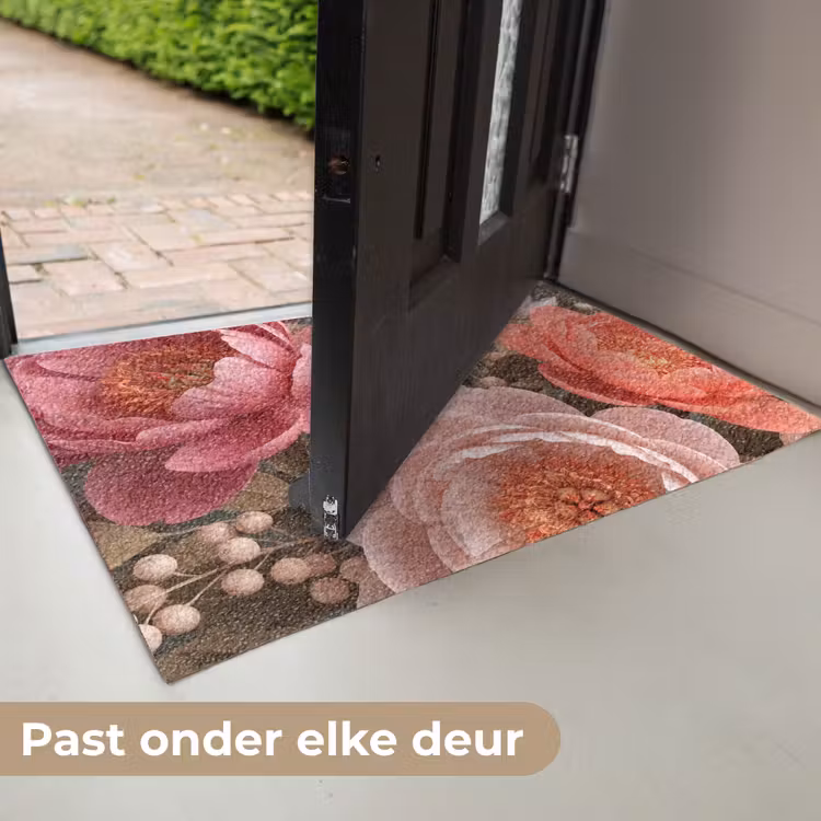 Bloemen - Bloesem - Zacht - Koraal - Decoratie Deurmat klein -USP_NL
