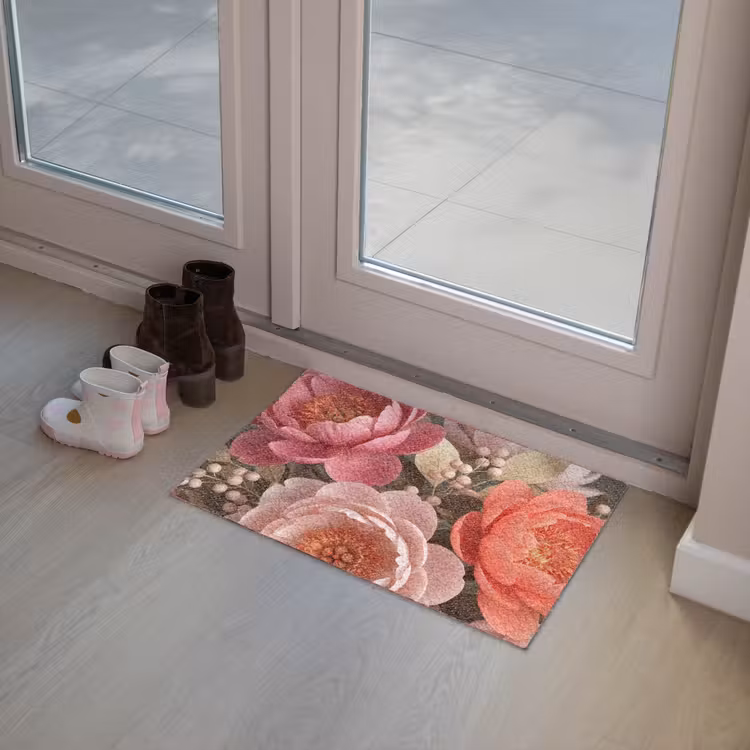 Bloemen - Bloesem - Zacht - Koraal - Decoratie Deurmat klein -sfeer3