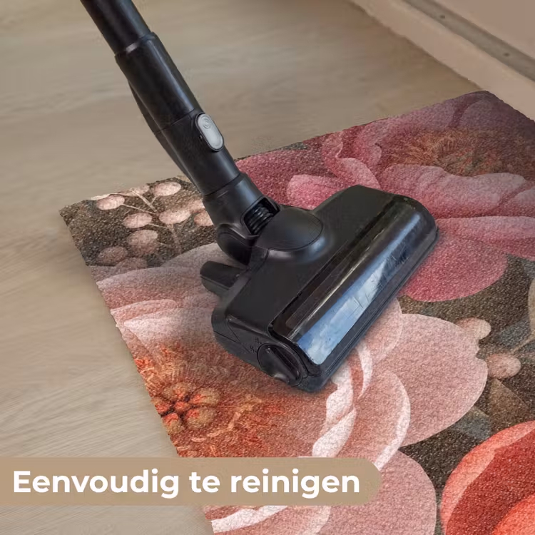 Bloemen - Bloesem - Zacht - Koraal - Decoratie Deurmat klein -reinigen_NL