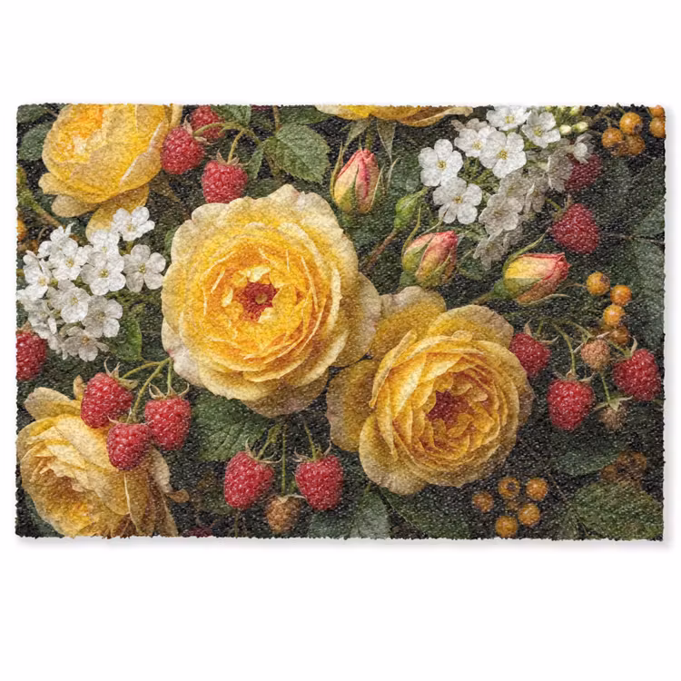 Bloemen - Boeket - Natuur - Klassiek - Geel Deurmat klein -zkaufland3d