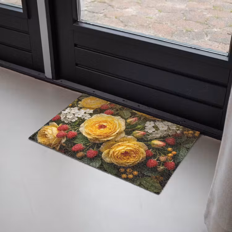 Bloemen - Boeket - Natuur - Klassiek - Geel Deurmat klein -sfeer2