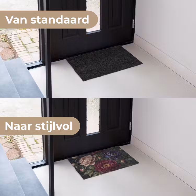 Bloemen - Boeket - Natuur - Modern - Donker Deurmat klein -voor-na_NL