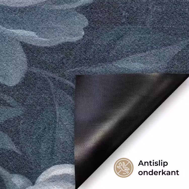 Bloemen - Boeket - Winter - Abstract - Blauw Deurmat klein -antislip_NL