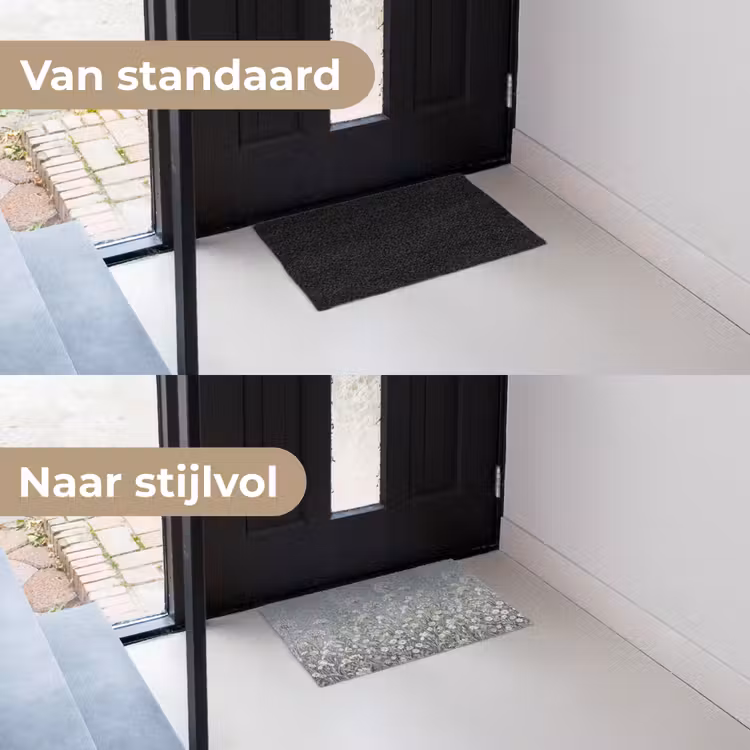 Bloemen - Botanisch - Blauw Deurmat klein -voor-na_NL