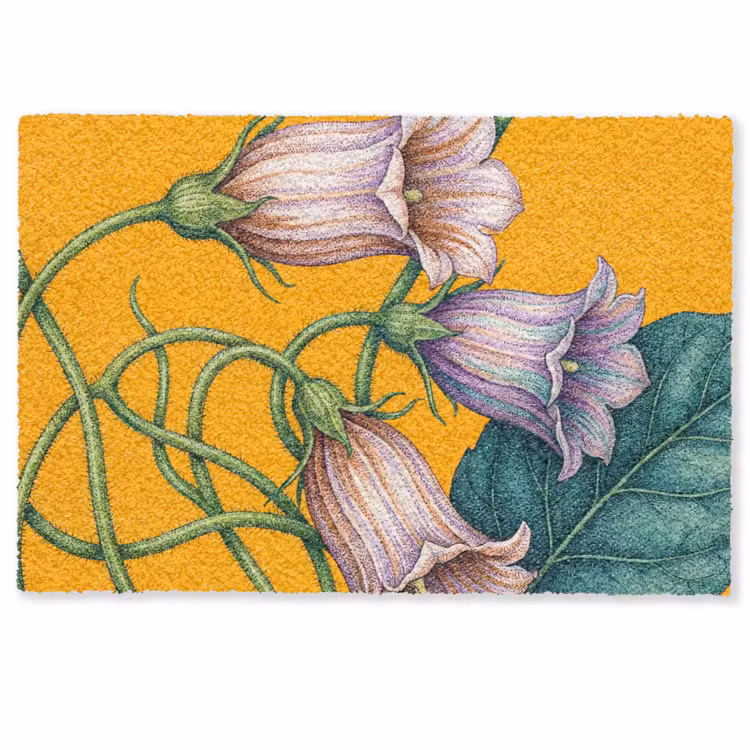 Deurmat - Bloemen - Botanisch - Geel - Bloemen - Botanisch - Geel Deurmat klein
