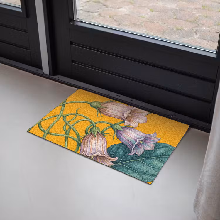 Deurmat - Bloemen - Botanisch - Geel - Bloemen - Botanisch - Geel Deurmat klein