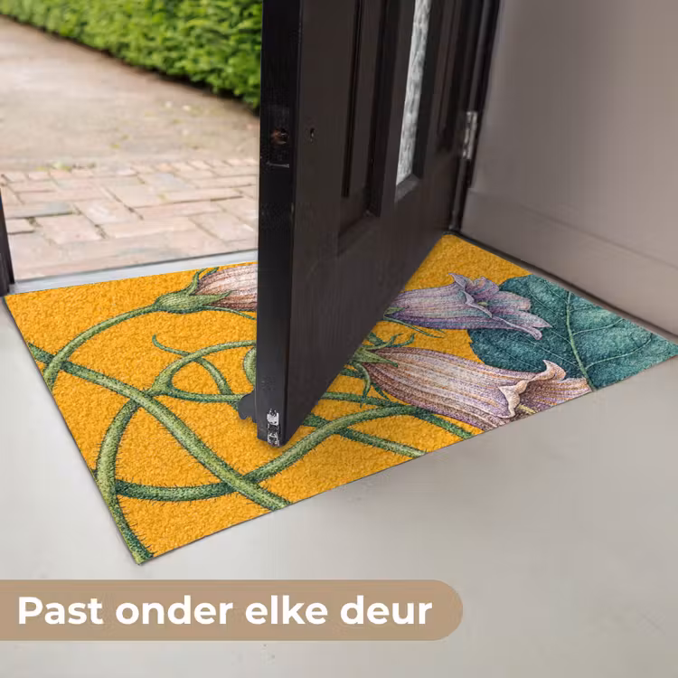 Deurmat - Bloemen - Botanisch - Geel - Bloemen - Botanisch - Geel Deurmat klein