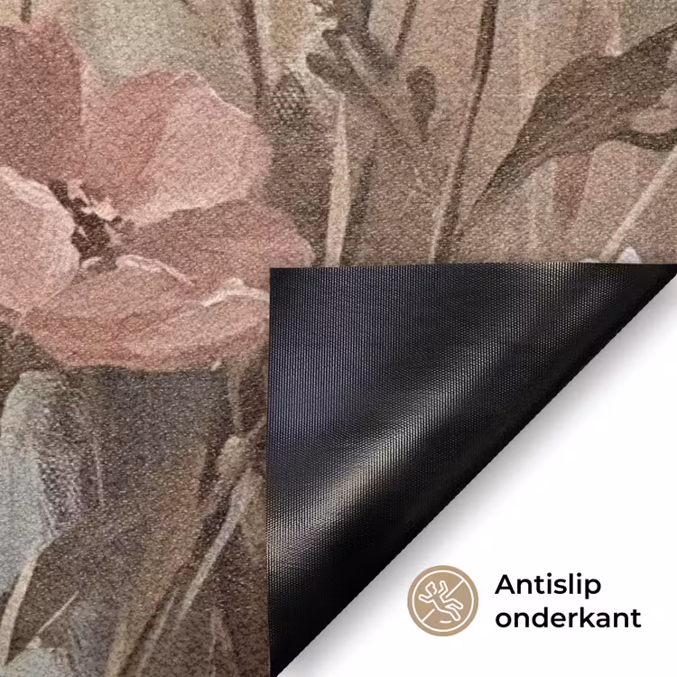 Bloemen - Botanisch - Schilderij - Pastel - Rustiek Deurmat klein -antislip_NL