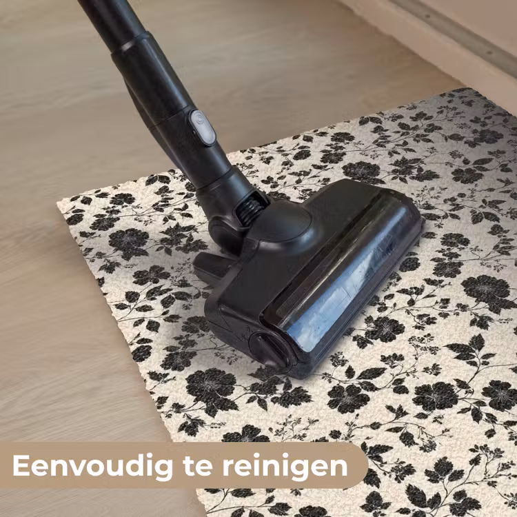 Bloemen - Dessin - Zwart Deurmat klein 898 -reinigen_NL