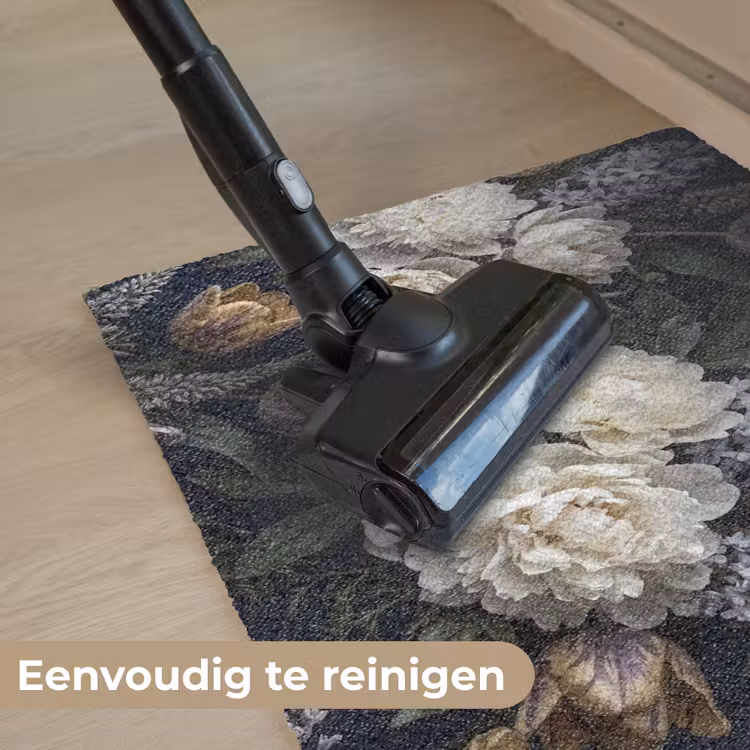 Bloemen - Donker - Elegant - Natuur - Wit Deurmat klein -reinigen_NL